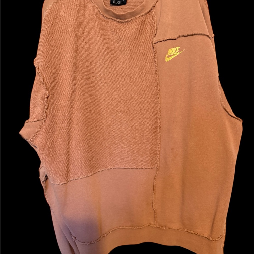 Nike Tan Sleeveless Top with Yellow Logo